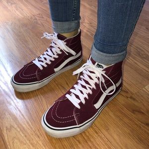 maroon sk8 hi vans size 7.5 women’s $25